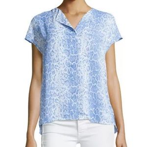 Laundry by Shelli Segal Blouse, Blue Leopard, Sz 4